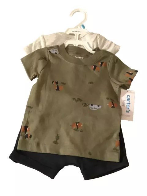 Nwt Carters Baby Boy 3 Pieces Set Short Sz 6 Months