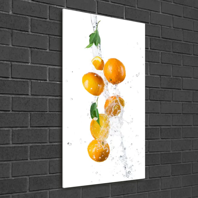 Wand-Bild Kunstdruck aus Hart-Glas Hochformat 50x100 Orangen