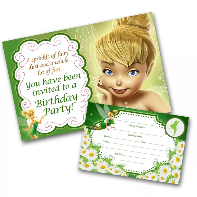 Tinkerbell Invitations Birthday Party Invites & Envelopes (WRITE ON)