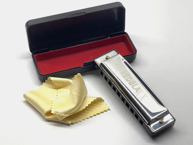 Mundharmonika 10 Loch mit Box C Dur Blues Harp Harmonika Geschenk Kinder Anfänge