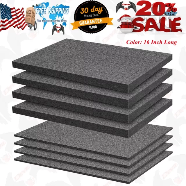 8 Pieces&Pick Apart Foam Insert- 2 Sizes and Pluck Foam- 16 Inch Long