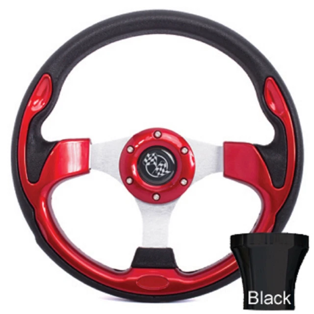YAMAHA G2G29 GOLF Cart Red Rally Steering Wheel Black Adaptor Kit 188