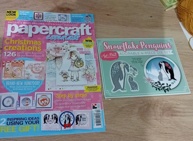 Papercraft Essentials Magazine Issue No 152 With Free Gift Penguin 4 Piece...