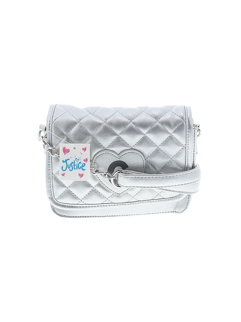 NWT Justice Girls Silver Purse One Size