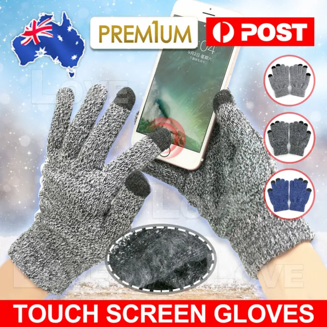 Men Women Warm Touch Screen Soft Wool Winter Gloves Warmer Mobile Phone