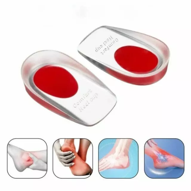 1 Pair Gel Heel Support Shoe Pads Gel Orthotic Plantar Fasciitis Care Insoles