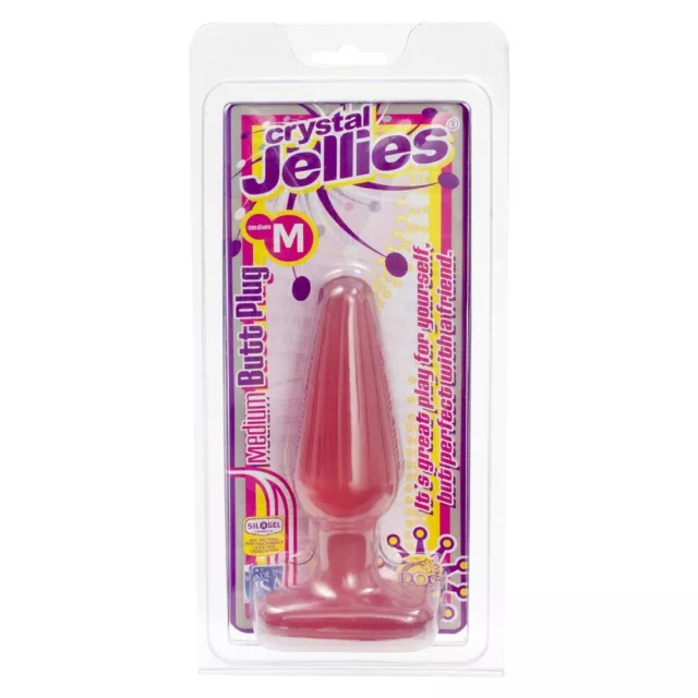 Crystal Jellies Medium_Butt_Plug Pink 2
