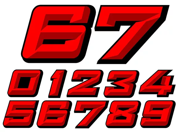 Numeros Course Racing Numbers Drift Jdm Moto Cross Autocollant Sticker Nu024Rn