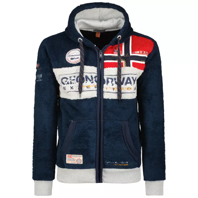 Felpa GEOGRAPHICAL NORWAY Uomo Men Flyer  SHERCO Regular Fit Full Zip  Cappuccio