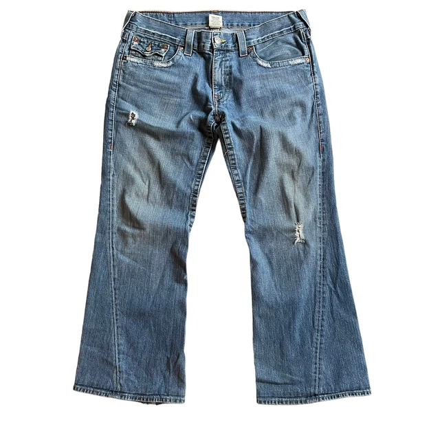 True Religion Joey Men's Jeans 36x33 Measure 38x30 Twisted Flare USA Distressed True Religion Joey Men's Jeans 36x33 Measure 38x30 Twisted Flare USA Distressed