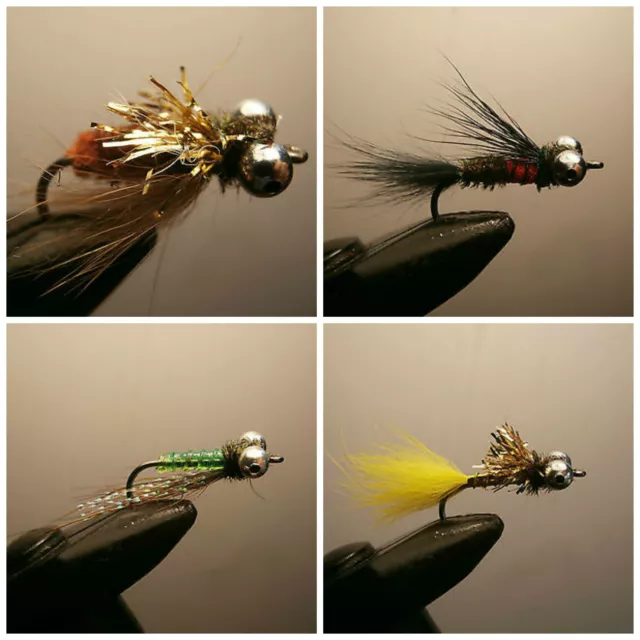 16 Streamers Con Ojos De Cadena (4 Modelos) Para Pesca A Mosca  (1604)