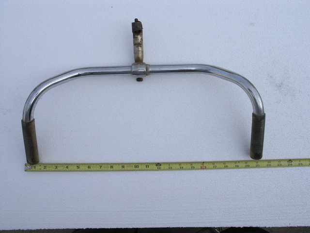 Vintage BICYCLE HANDLEBARS GOOSENECK GRIPS Chrome Cruiser Beach Vintage BICYCLE HANDLEBARS GOOSENECK GRIPS Chrome Cruiser Beach