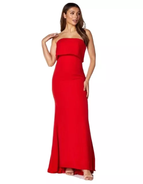 Jarlo cami strap allover lace maxi dress in red sale