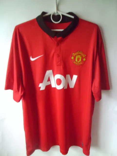 EXCELLENT!!! 2013-14 Manchester United Home Shirt Jersey Trikot L