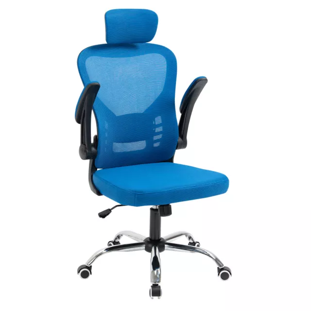 Ergonomic Mesh Home Office Chair Computer Desk Chair Swivel Filp UP Padded Arms