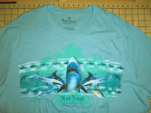 Mens Large Light Aqua Soft Nat Nast Graphic T-Shirt - Nwt 2