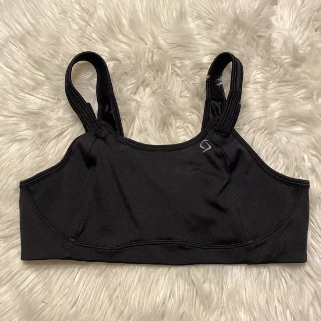 Moving Comfort 36C Sports Bra Black Fiona Medium Impact Wireless Back Closure