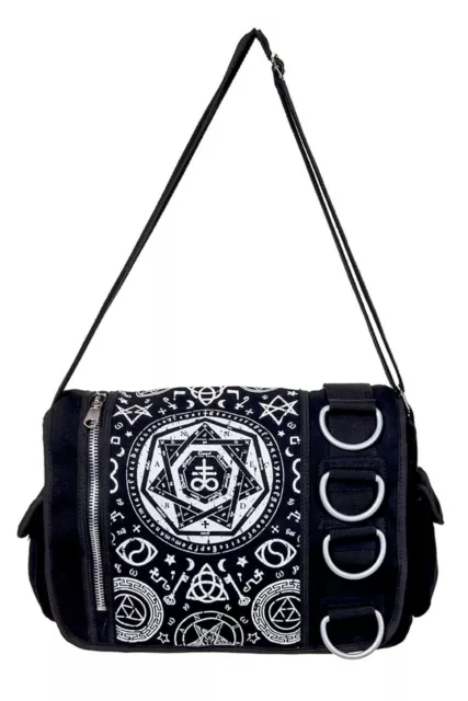 Banned Pentagram Messenger Bag Gothic Emo Rock Metal 790 Black