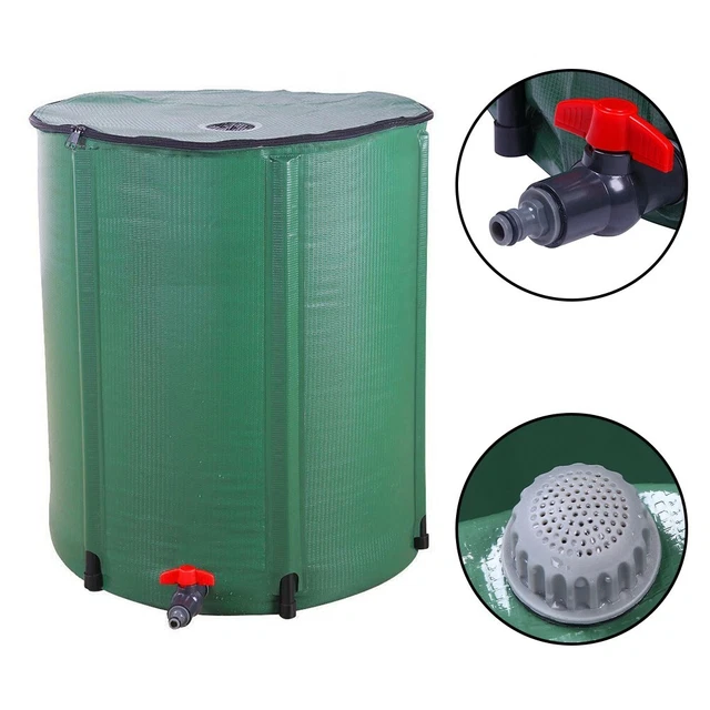 Baril de pluie 100 L avec tige de support en PVC solution fiable de collecte d'e