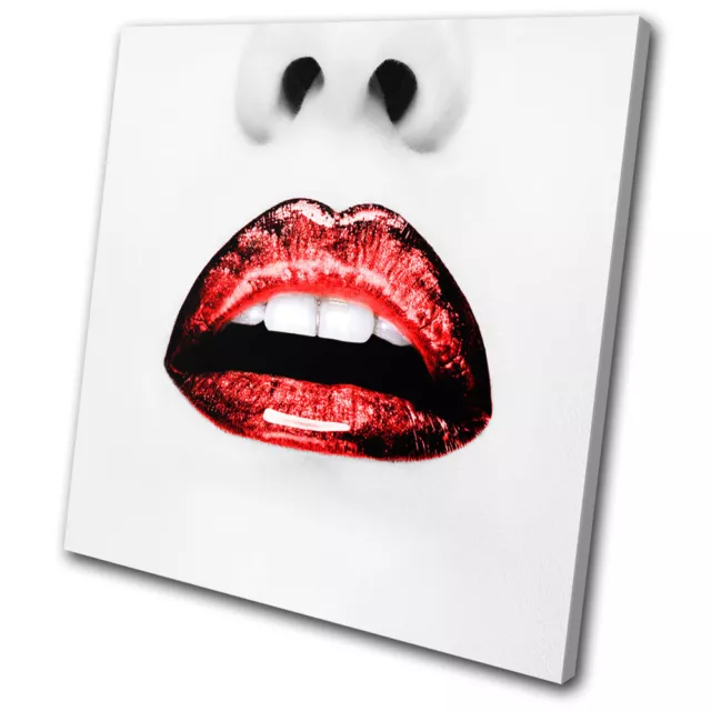 Erotic Glamour Red Lips Sexy  SINGLE CANVAS WALL ART Picture Print VA