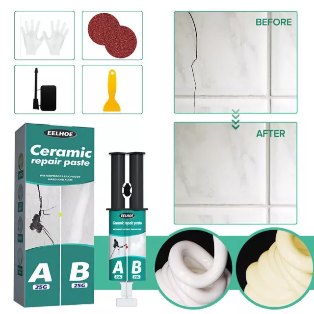 Tile Repair Paste Ceramic Kit Eco-friendly Strong Adhesion AB Glue Repair Agent♛