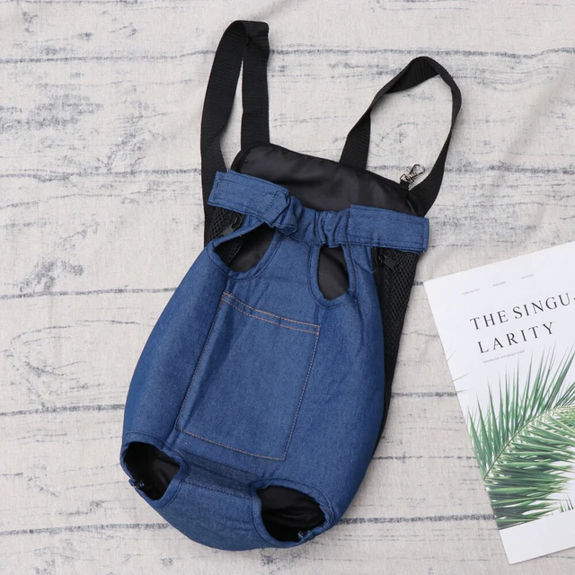 Zaini Pet Out Bag Portatore Cani Zaini Imbracatura Denim Uomo Petto Uomo Tasca Frontale