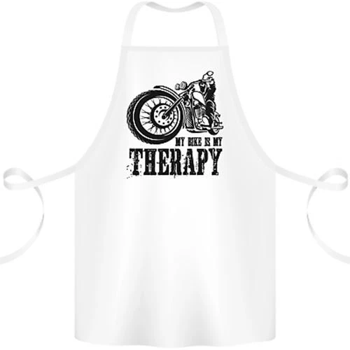 My Therapy Motorcycle Motorbike Biker Cotton Apron 100% Organic