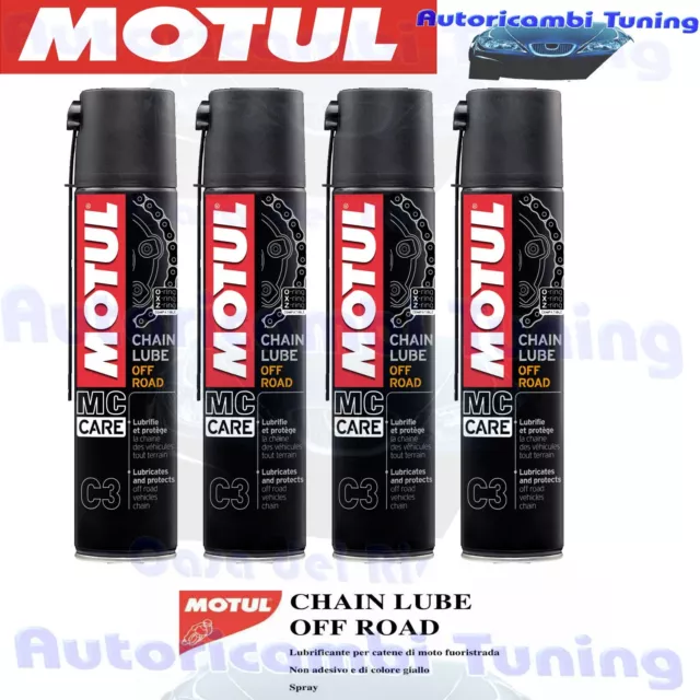 4 x 400 ML Grasso Spray Per Catena Moto Motul C3 Chain Lube Off Road e Quad