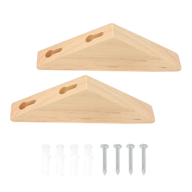 2X(8Pcs Natural Wood Clothes Hanger Wall Mounted Coat Hook Decorative Key6286