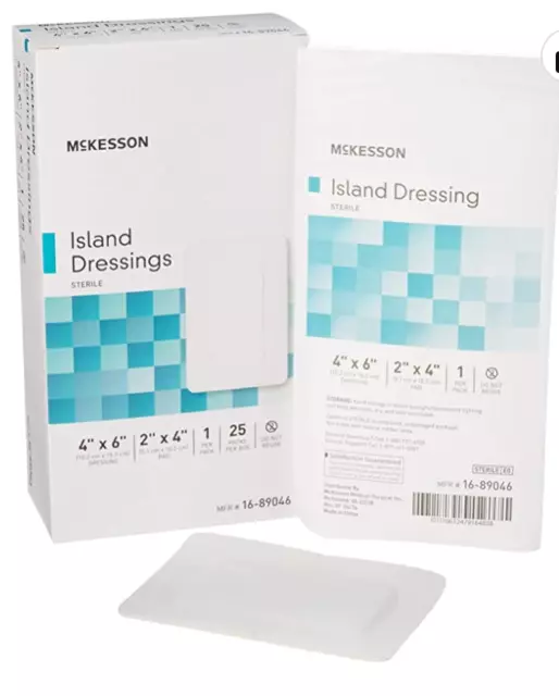 McKesson 16-89041 Adhesive Island Dressing Rectangle 4x10 in. Box of 20