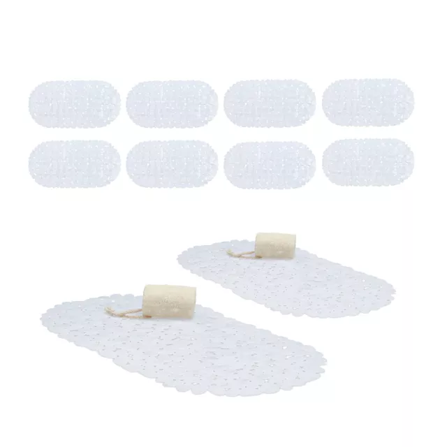 Tapis fond de baignoire lot de 10 optique pierre antidérapant tapis douche blanc