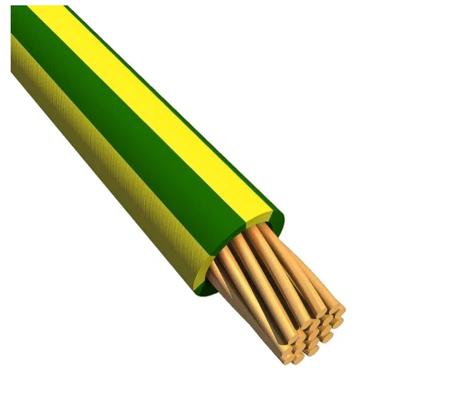 câble de terre au mètre vert jaune rigide 10 mm² 10mm2 tableau / armoire
