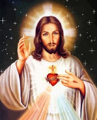 Jesus Love Painting Christ Heart Art Religion Artwork Paint By Numbers Kit DIY