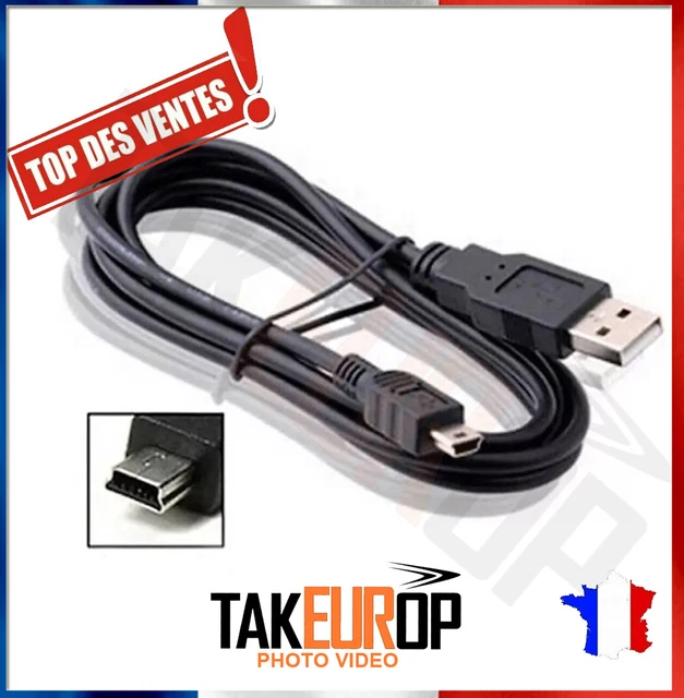 Câble USB 2.0 Type A Vers Mini B – Pour Charge Et Données, 5V, Marque Takeurop