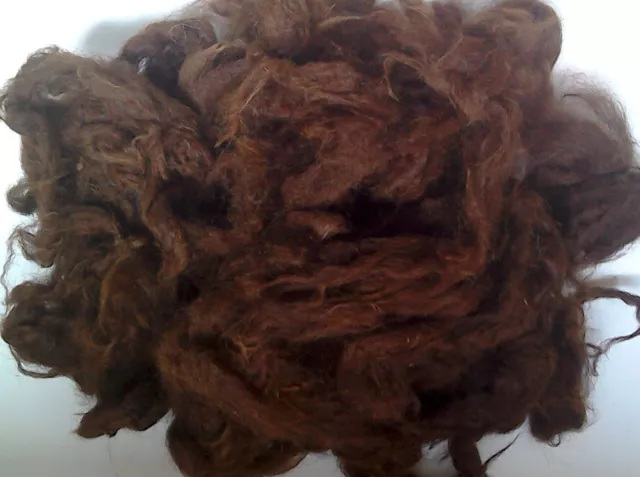 Alpaca Chocolate Brown Fibre Raw Unwashed Wool 200g