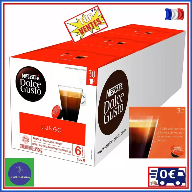 Pack 90 Capsules Nescafe Dolce Gusto Lungo Machine A Cafe Noir Arabica Equilibre