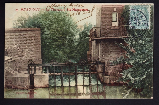 BEAUVAIS oise CPA 60 carte couleur du Thérain à STE MARGUERITE