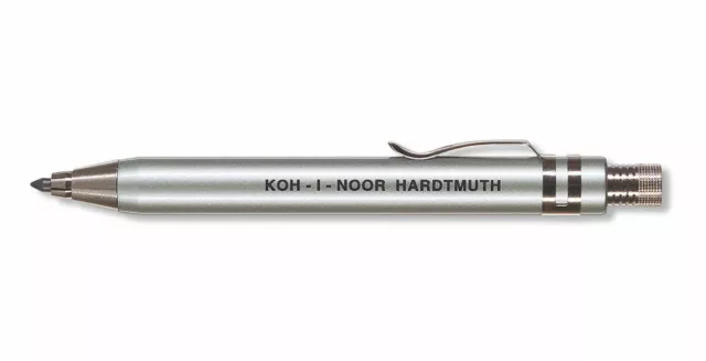 Exklusiver Fallbleistift Minenhalter silber KOH-I-NOOR 3,2mm mit Clip