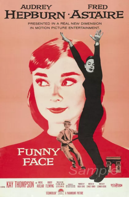Vintage Funny Face Audrey Hepburn Movie Poster A2 Print