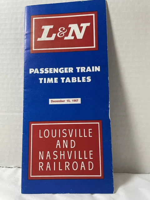 Louisville & Nashville Railroad train schedule L&N Pass Timetable Map Rand McNal