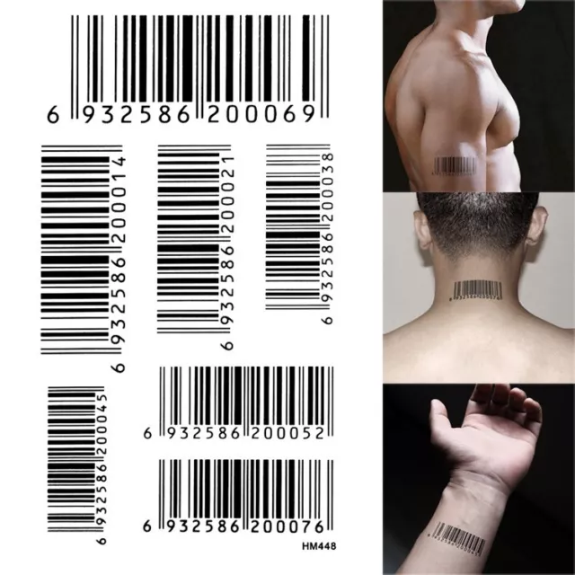 Set of 3 Hitman Agent 47 Temporary Tattoo Cosplay Barcode Tattoo Men Women  Kids