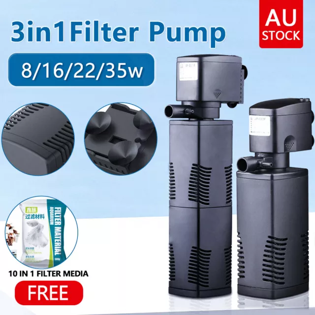 3 in 1 Aquarium Fish Tank Internal Filter Submersible Water Multi-Function Pump