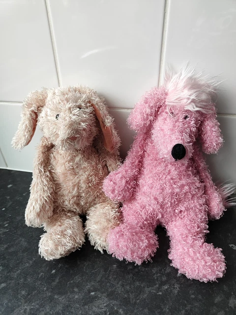 JELLYCAT RETIRED MEDIUM Pink Bunglie Poodle Bunny Rabbit Soft