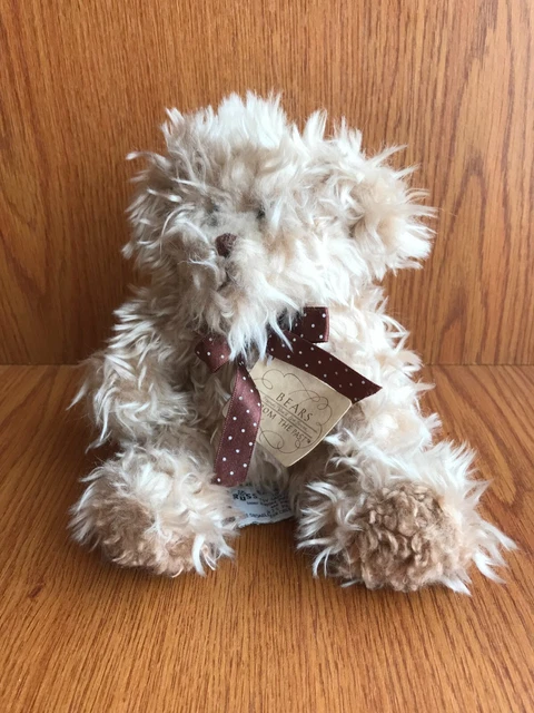VINTAGE BROWN AND GREY SMALL SOFT PLUSH TOY BEAR FROM RUSS BERRIE TOYS ...