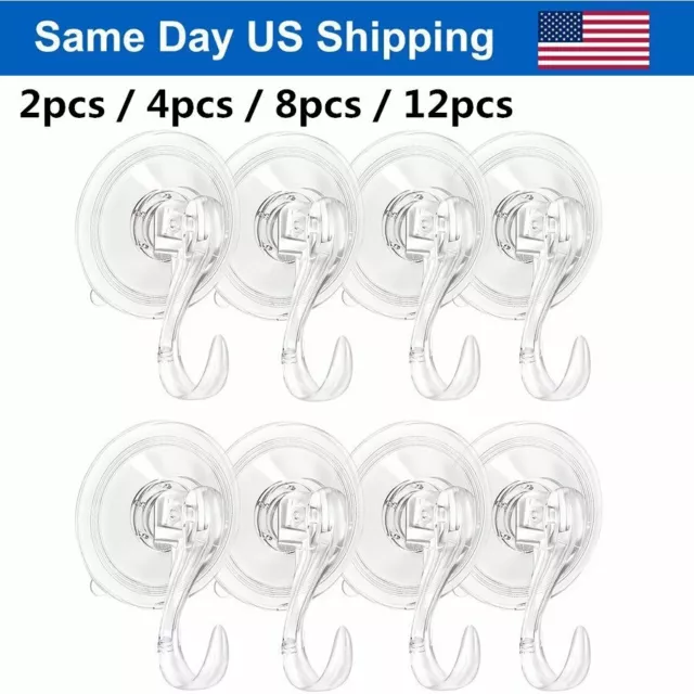 2/4/8/12 Heavy Duty Suction Cup Hook Christmas Suction Cup Wall Hanger Kitchen