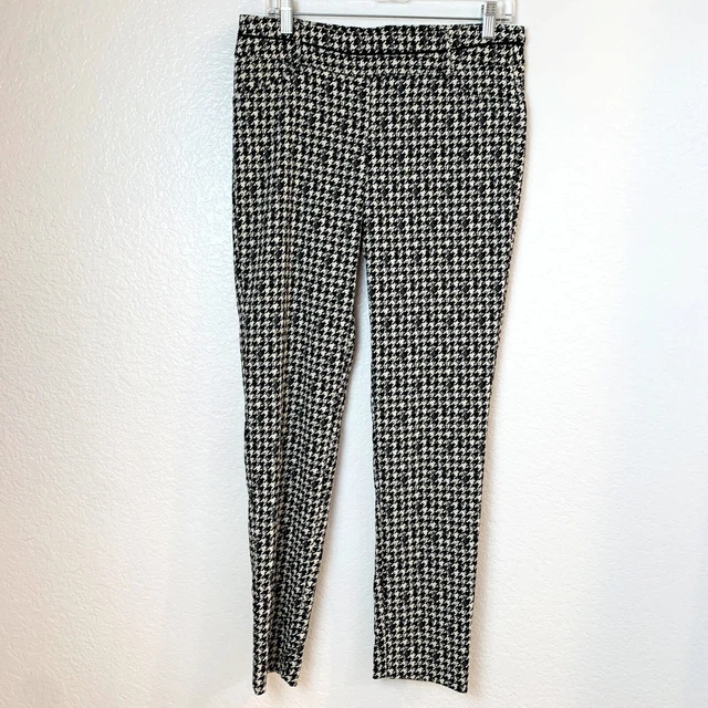 Zac & Rachel Houndstooth Pull On Pants Womens 10 Straight Leg Office Career