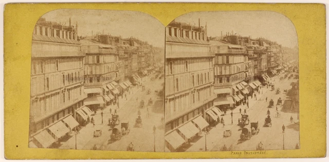 Photographie Stéréoscopique Vintage Du Boulevard Des Italiens à Paris, Circa 1865 - Tirage Original D'occasion