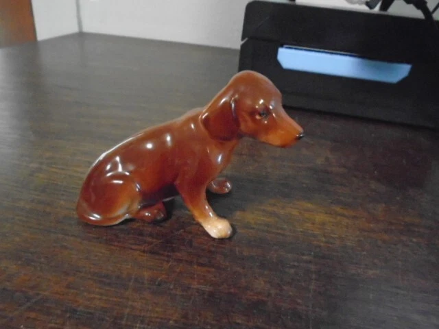 Vintage Porcelain Dachshund Dog Sitting Figurine