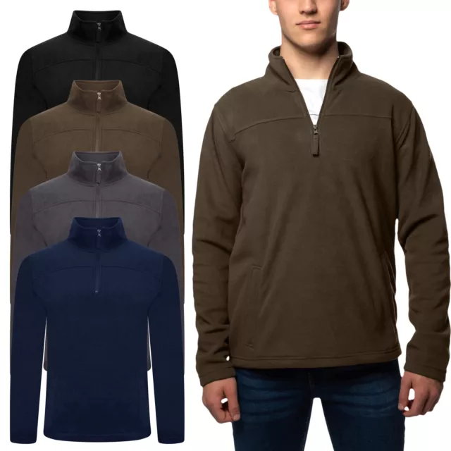 Mens Fleece Jacket Half Zip Winter Long Sleeve Pullover Warm Jumper Sweater Tops