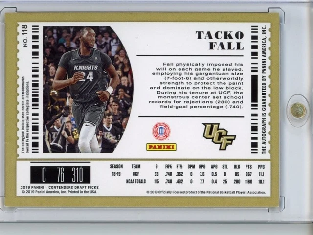 Tacko Fall 2019-20 Panini Contenders Draft Picks (Rookie/Auto) Draft Red Foil 2